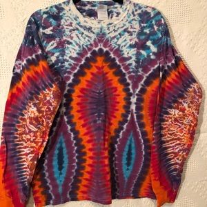 Vibrant long sleeve tie dye shirt